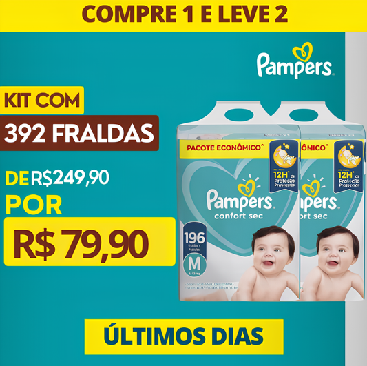 [Promoção Fim de Ano] Fraldas Confort Sec - Compre 1 Pacote e Leve 2 (Último Dia!)